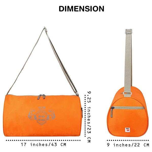 Orange Customized TUFFGEAR Polyester 17 Inches Gym Duffle Bag