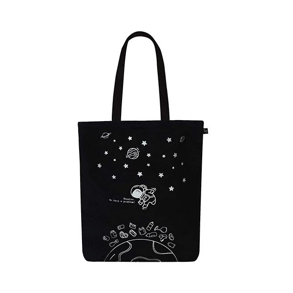 Black Customized Canvas Tote Bag for Shopping