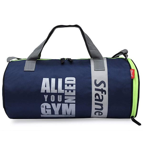 Blue Customized Men & Women Trendy Duffel Gym Bag, Shoulder Sports Bag with Extra Shoe Compartment