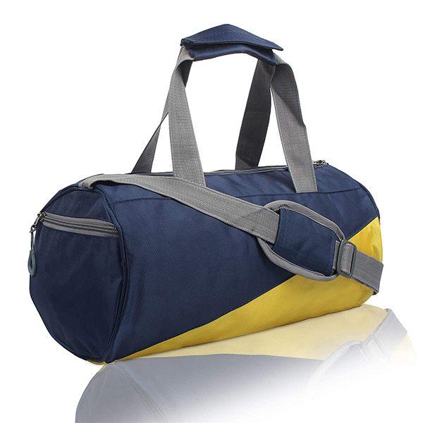 Blue Yellow Customized Gym Polyester & Sports Bag
