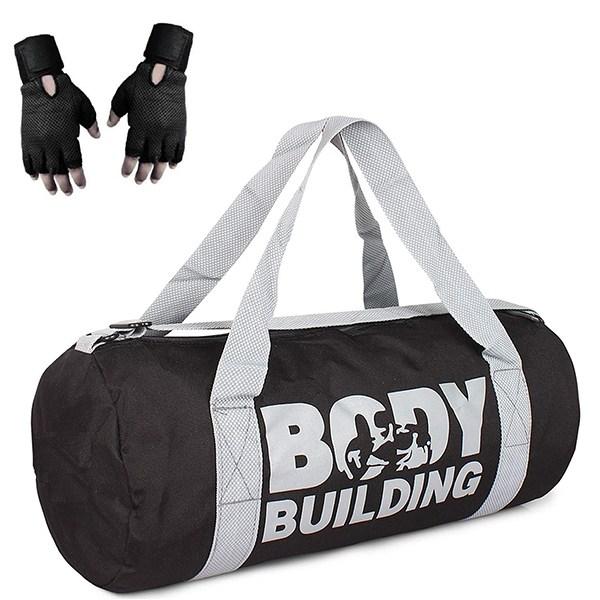 Black Customized Body Building Gym Bag with Gloves