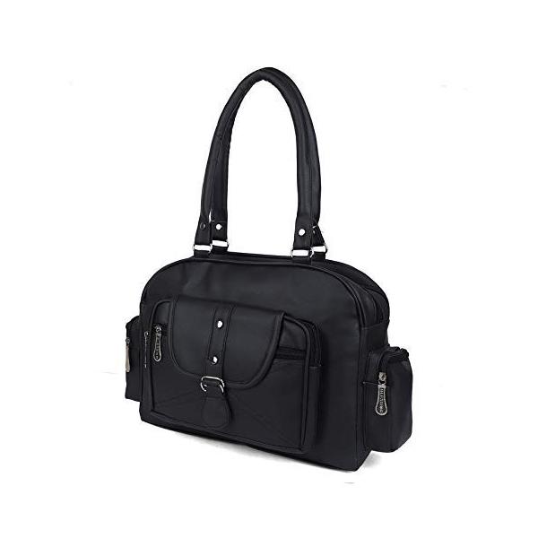 Black Customized D Pocket Shoulder Handbag