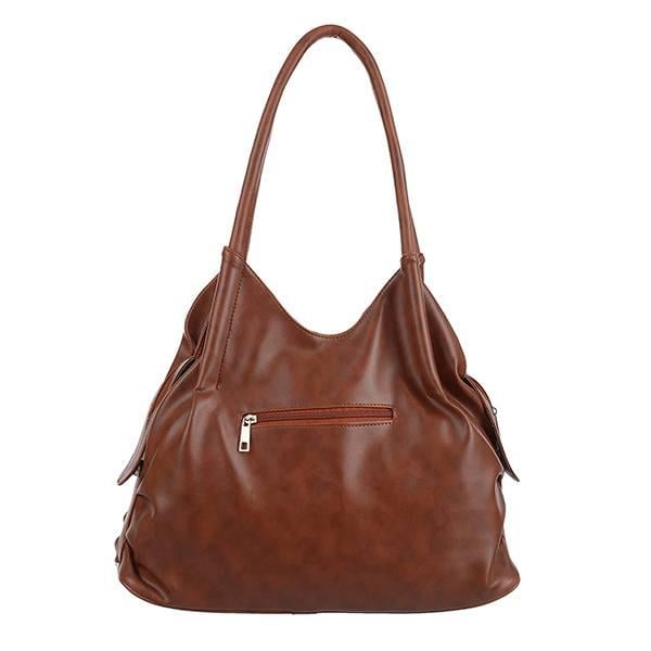 Brown Customized Women's Large Capacity Shoulder Hobo Handbag with Top Handle & Multi-Pockets