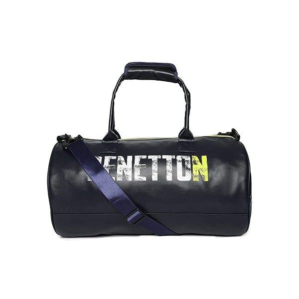 Blue Black Customized United Colors of Benetton Stylish Gym Bag (45 x 24 x 24 cm)