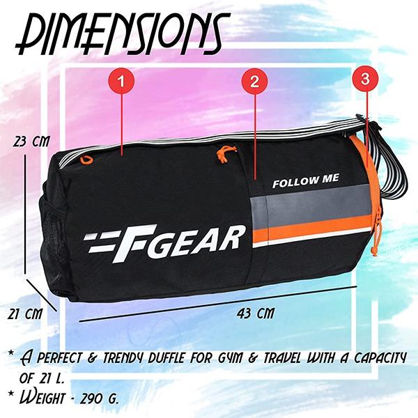 Black Customized F Gear 21 Liters Gym Bag