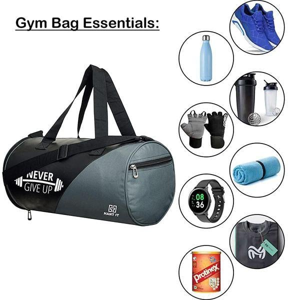 Black Customized Gym Bag Combo for Men ll Gym Bag, Bottle & Gloves ll Gym kit For Men