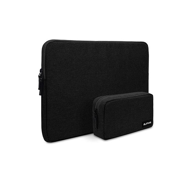 Black Customized Laptop Sleeve Bag (14 Inch with Charger Pouch)
