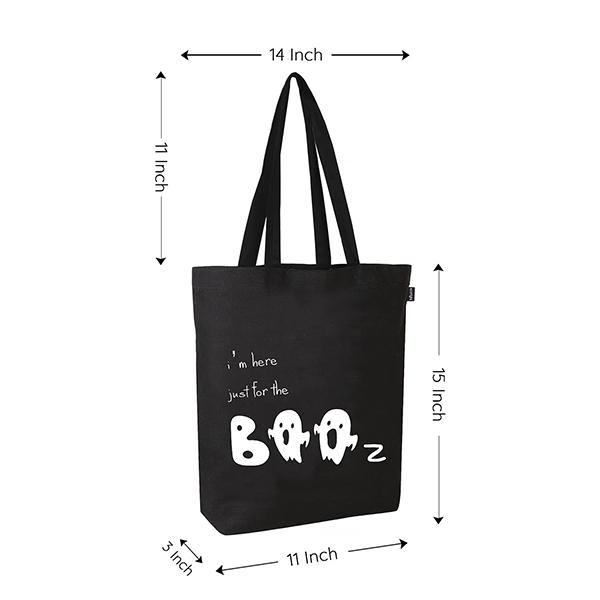 Black Customized Organic Cotton Tote Bag