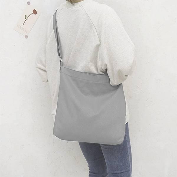 Grey Customized Large Size Canvas Shoulder Crossbody Bag