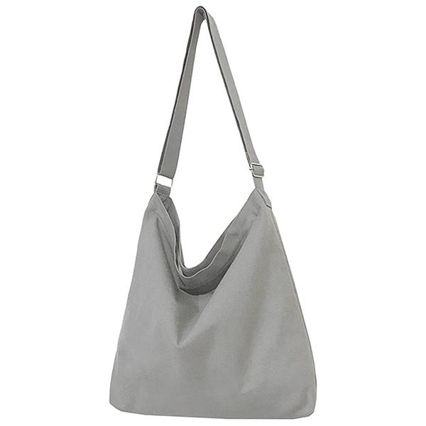 Grey Customized Large Size Canvas Shoulder Crossbody Bag