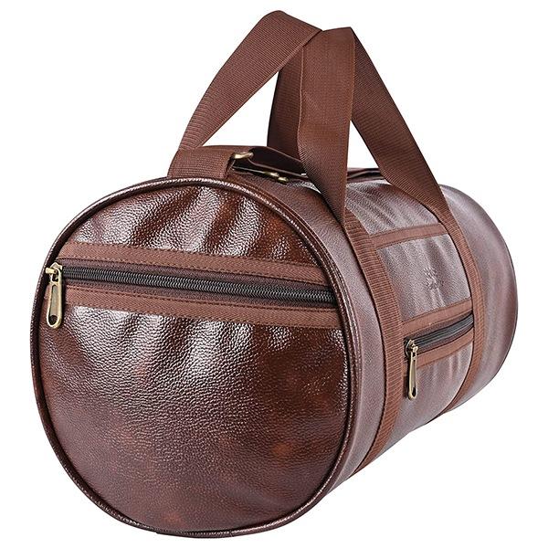 Choco Brown Customized Pure Luxury Stylish Vegan Leather Sports Travel Gym Duffle Bag