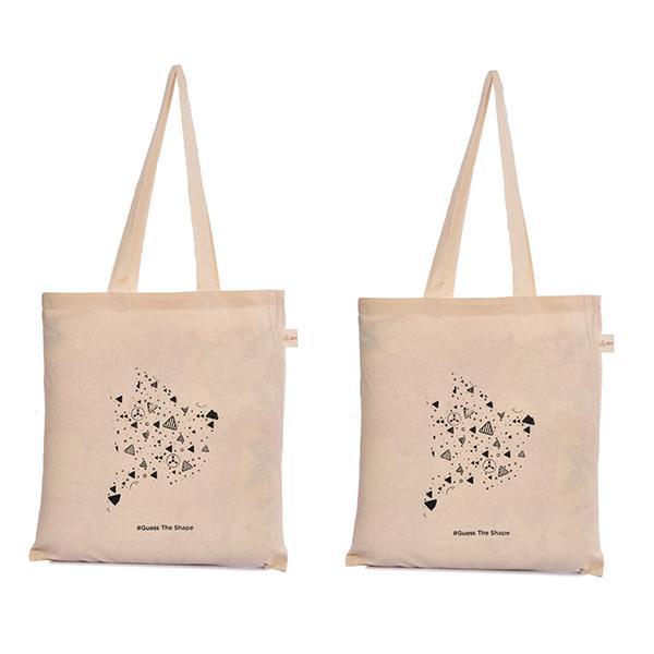 Off-White Customized 100% Cotton Reusable Shopping Multi Purpose Cotton Tote Bag (Set of 2)
