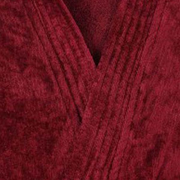 Maroon Customized Bathrobe Gown In 100% Cotton Soft Terry Towel Unisex