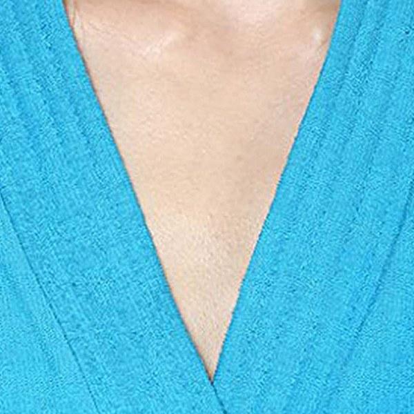 Turquoise Blue Customized 100% Cotton Towel Terry Solid Bath Gown For Swimming, Beach, Party, Spa Bathrobe