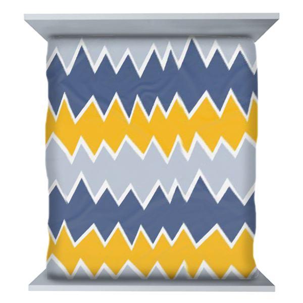 Yellow and Grey Zig-Zag Customized Double Bedsheet with 2 Pillow Covers