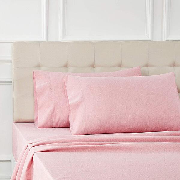 Pink Customized Fitted Bed Sheet Set with 2 pillow covers, Microfiber