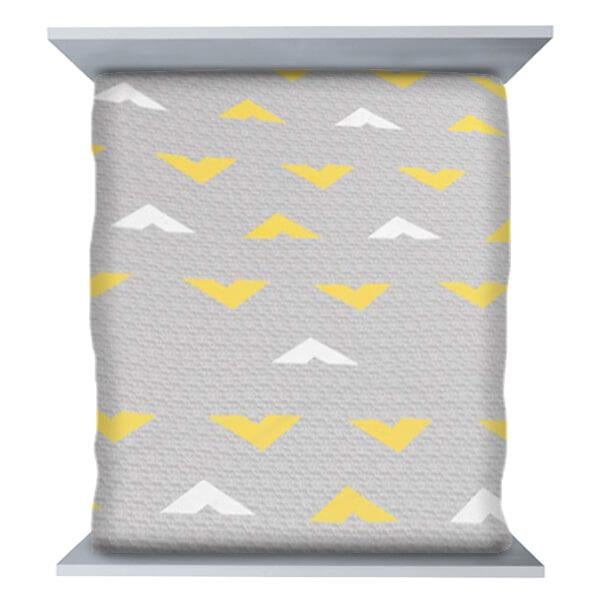 Grey and Yellow Customized Double Bedsheet with 2 Pillow Covers