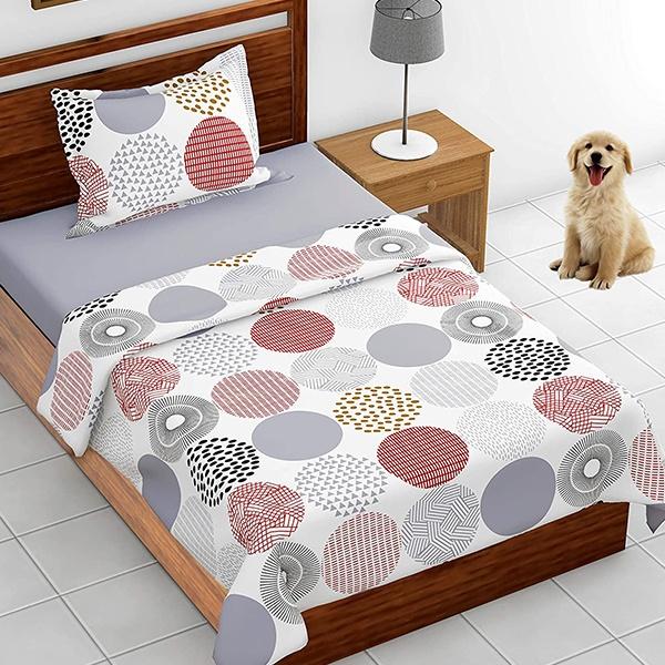 Multi Colour Customized Single Bedsheet With 1 Pillow Cover