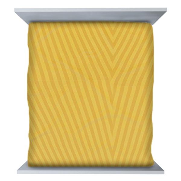 Yellow Customized Glace Cotton Satin Stripes Wrinkle-Free Double Bedsheet with Pillow Covers