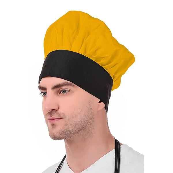 Yellow Black Customized Adjustable Unisex Chef Cap