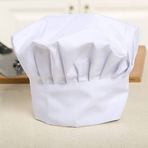 White Customized Unisex Adjustable Kitchen Baker Chef Cap