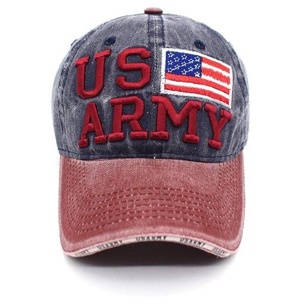 Denim Blue Customized Unisex US Army Embroidered Adjustable Baseball Cap