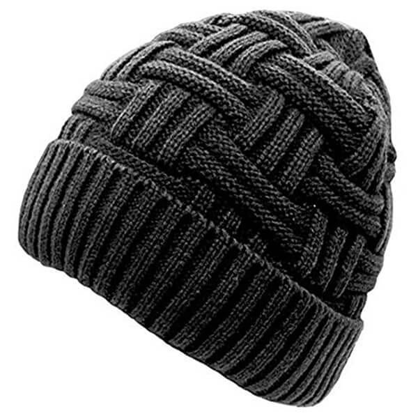Grey Customized Knitted Winter Woolen Skull Cap