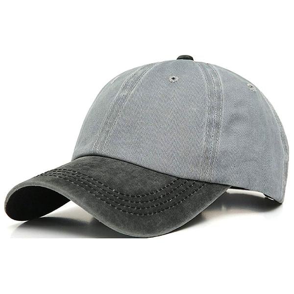 Grey Black Customized Unisex Women's Adult Baseball Cap