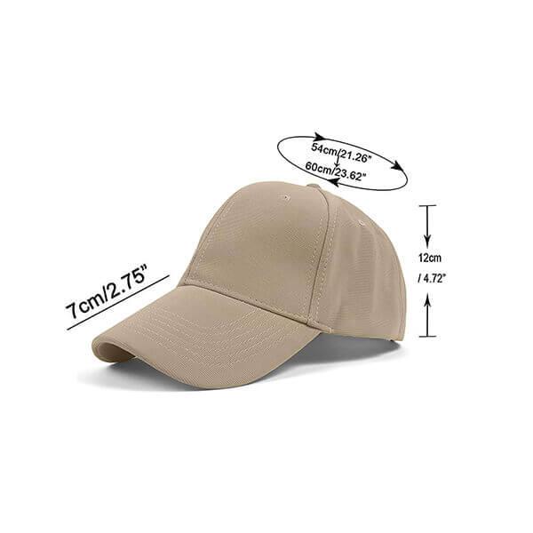 Beige Customized Solid Baseball Cap with Adjustable Buckle