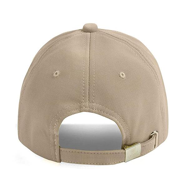 Beige Customized Solid Baseball Cap with Adjustable Buckle