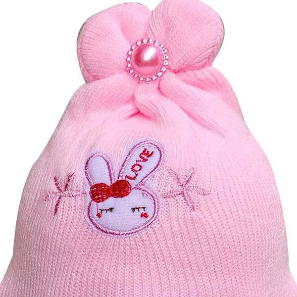Blue-Pink Customized Monkey Cap for Infants (0-6 Months)