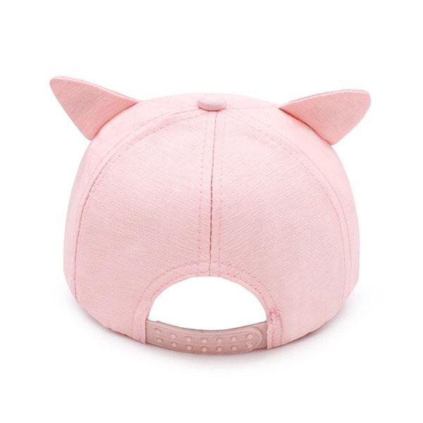Pink Customized Cat Cartoon Character Printed Little Cap for Kids, Baby Girls & Boys 4 to 5 Years