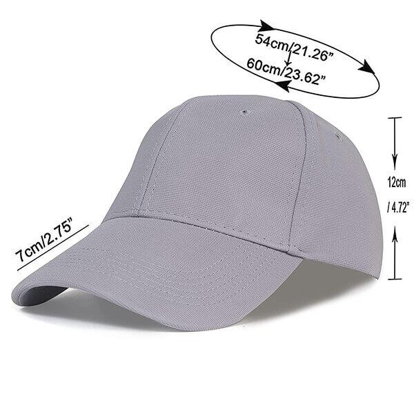 Ash Grey Customized Stylish Solid Colour Snapback Baseball Unisex Cap with Adjustable Buckle (Suitable for Head Size 54-60cm)