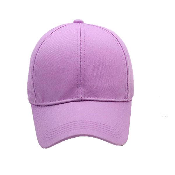 Purple Customized Baseball Cotton Plain Adjustable Unisex Cap