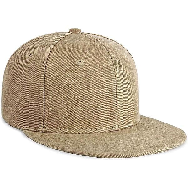 Beige Customized Men's Classic Flat Brim Hip-Hop Snapback Cap
