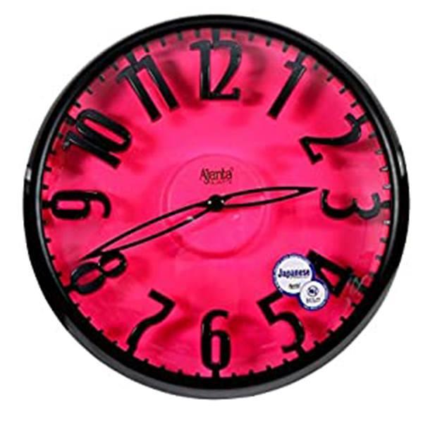 Clock Sample Pink Buy Pink with Black Panel Customized Ajanta Quartz Wall Clock for ...
