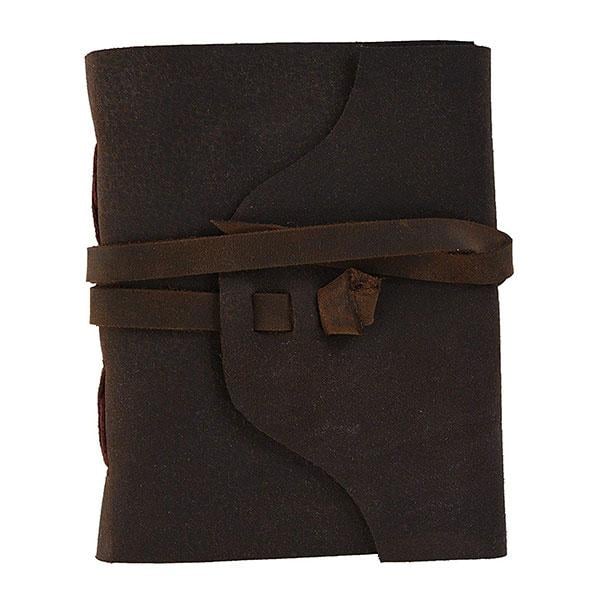 Brown Customized Handmade Belt Lock Notebook Journal Leather Diary Brown (5x7 Inch, 200 Pages-120 GSM)