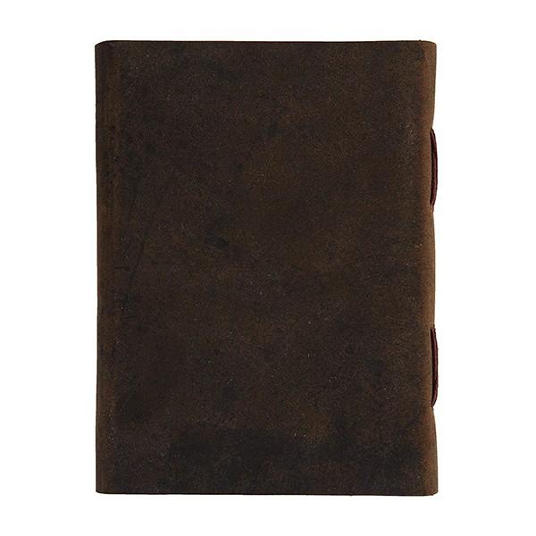 Brown Customized Handmade Spiral Ruled Leather Journal Diary with Belt Lock (4x6 Inch)