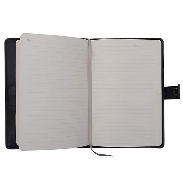 Black Customized Diary Notebook with Number Combination Lock & PU Leather Cover (22x15 cm, 230 Pages)