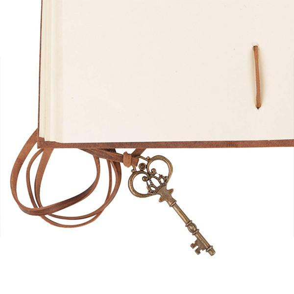 Dark Brown Customized Handmade Antique Key Lock Journal Notebook Diary