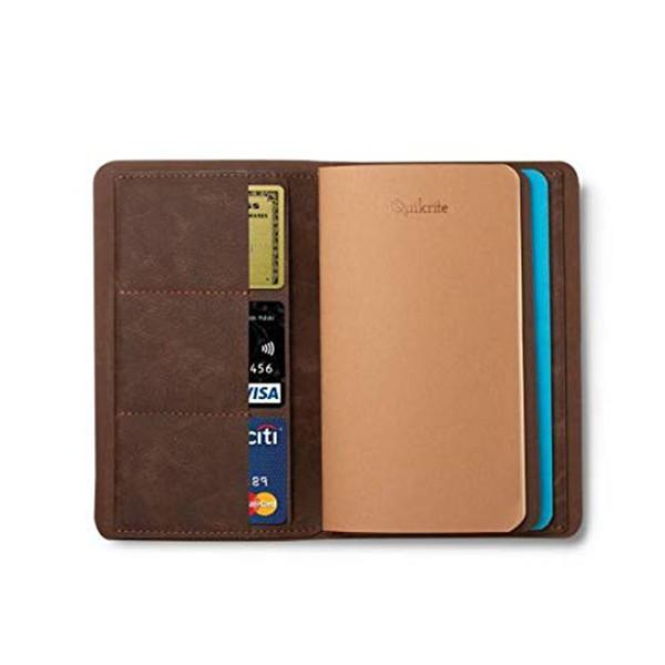 Brown Customized Faux Leather Travel Journal and Organiser Containing Two Replaceable Diary Notebooks (one Plain and one Ruled)