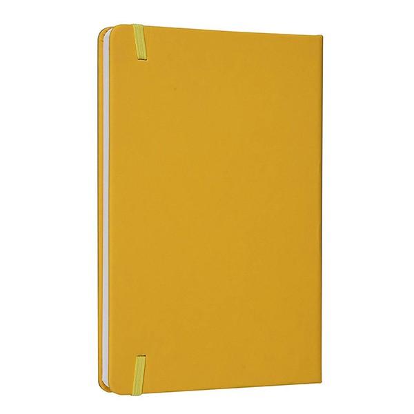 Yellow Customized Hard Bound A5 PU Leather Notebook Diary with Elastic Lock (5.8 x 8.3 inches, Pages 200)