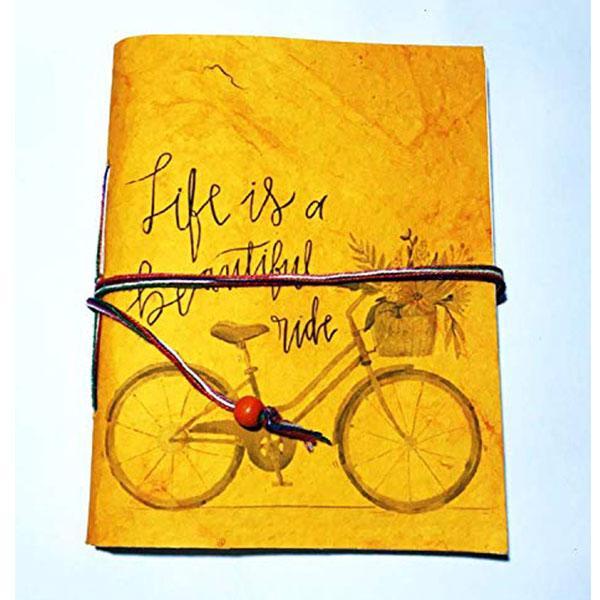 Yellow Customized Handmade Beautiful Designer Diary
