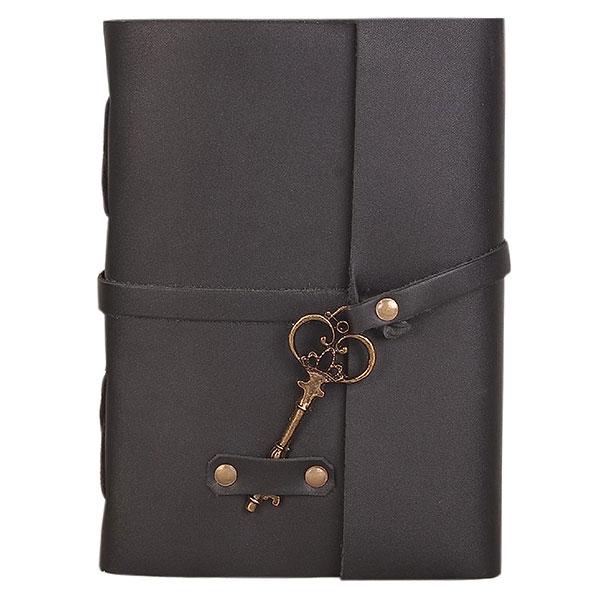 Black Customized Antique Handmade Leather Bound Notepad for Men and Women Unlined Paper, Travel Diary and Notebooks -(7