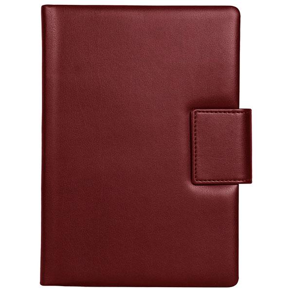 Maroon Customized A5 Size-Hard Bound Notebook with a Magnetic Overlap- Padded PU Soft Leather Cover Material