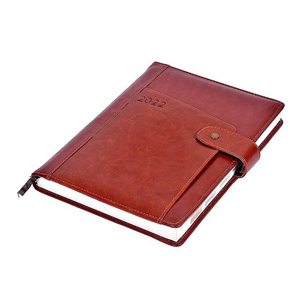 Red Brown Customized New Year 2022 Diary (PU Leather, 25 x 18.5 x 3 cm, 370 Pages, 80 GSM)