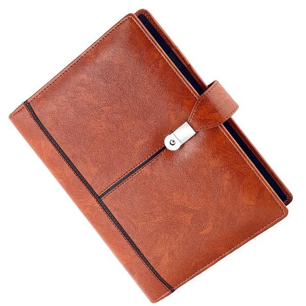Brown Customized New Year 2022 Diary (PU Leather, 25 x 18.5 x 3 cm, 370 Pages, 80 GSM, A Grade Paper)