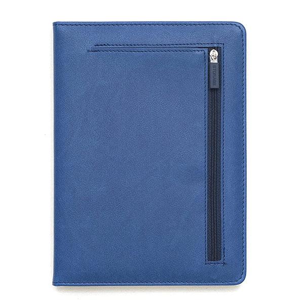 Classic Blue Customized  A-5 Faux Leather Hardbound Notebook Diary with Stylish Expandable Pocket