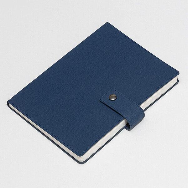 Indigo Blue Customized A5 PU Leather Diary With Button Flap Closure (Pages-192)