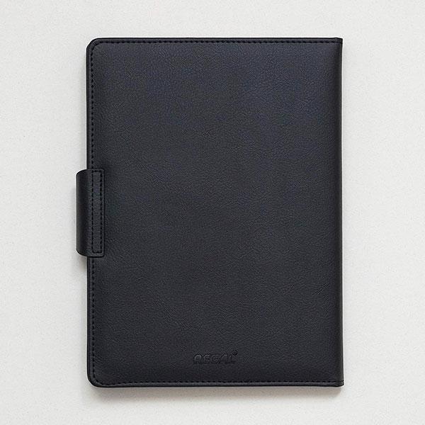 Black Customized A-5 PU Leather Stylish & Durable Hardcover Notebook Journal with Magnetic Flap Closure and Pen Holder
